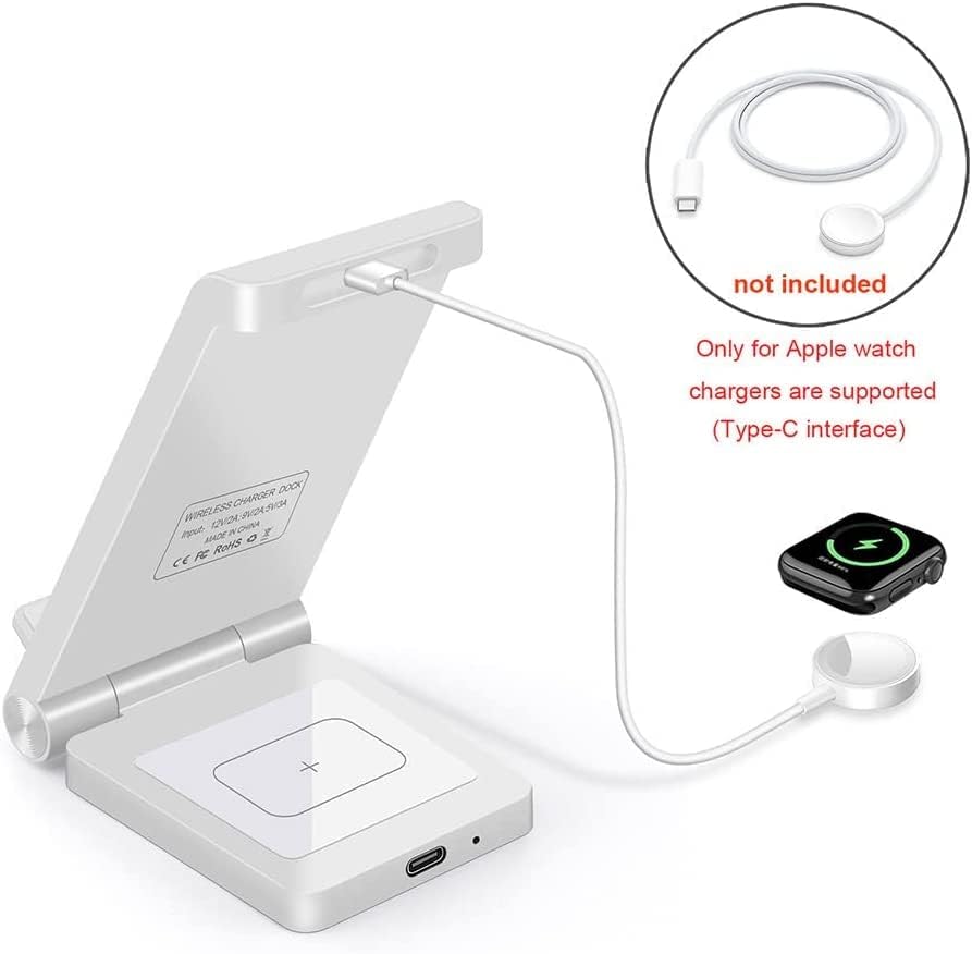 Miniatura 8 de Cargador inalámbrico de 25 W, estación de carga inalámbrica plegable 2 en 1 para Apple iPhone 1514131211ProSEX8Airpods, PDKUAI 15W soporte de carga