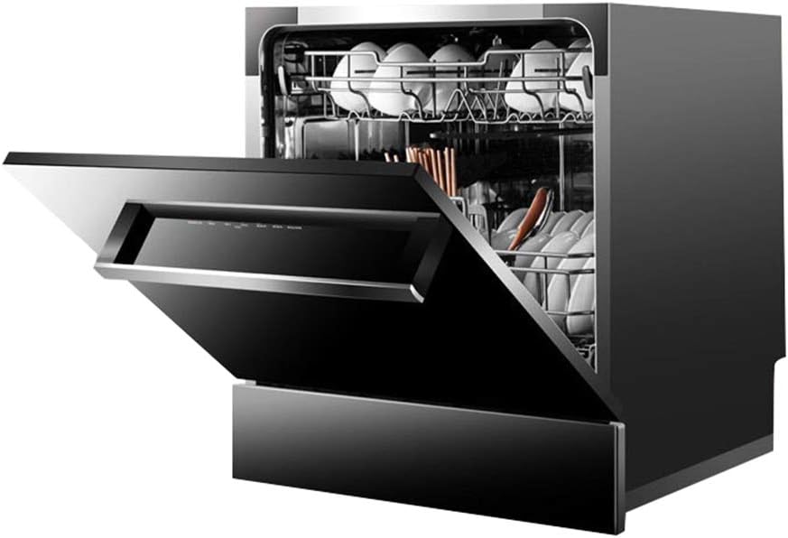 STBD-Countertop Portable Mini Dishwasher, Multi-Function Built-In Dishwasher, Small Family Kitchen W/ 8 Place Settings, Mute, Black / 1380w