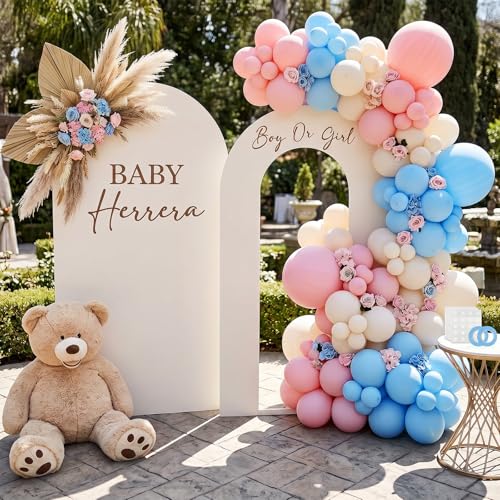 Image of RUBFAC 135pcs Light Blue Balloons Different Sizes 18 12 10 5 Inch for Garland Arch, Sky Blue Balloons for Birthday Gender Reveal Baby Shower Party Decoration