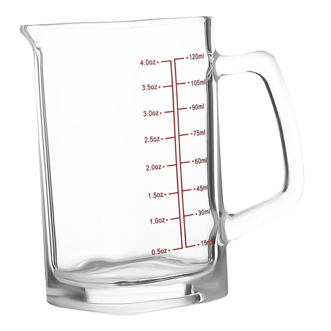 TOPBATHY 4 Piezas Vaso de medida cuadrado de 120 ml con mango de vidrio de jarra de agua dispensador de bebidas con grifo vasos cafe coffee cup jarra de medición