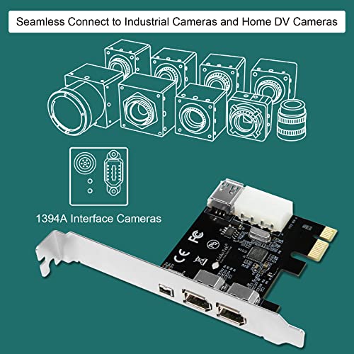 LinksTek 4-Ports PCIE Firewire 400 Card for Desktop PCs-IEEE 1394A Interface-3X 6Pin and 1X 4Pin 1394A Ports-with 4Pin-6Pin 1394A Cables and Low-Profile Bracket (PCIE-1394A)