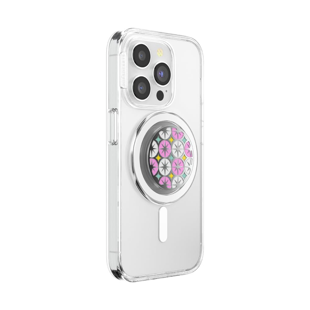 PopSockets Impugnatura per telefono per MagSafe con cavalletto, supporto magnetico, parte superiore sostituibile, presa sicura per custodie MagSafe per iPhone e tablet – carta da parati atomica