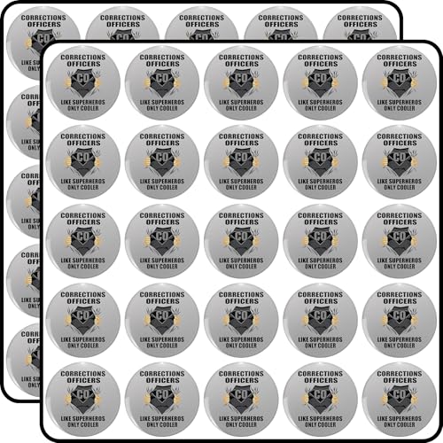 Corrections Officers Superheroes CO Prison Guard Appreciation Gift Pack of 50 1 Inch Scrapbook Stickers Small Decals