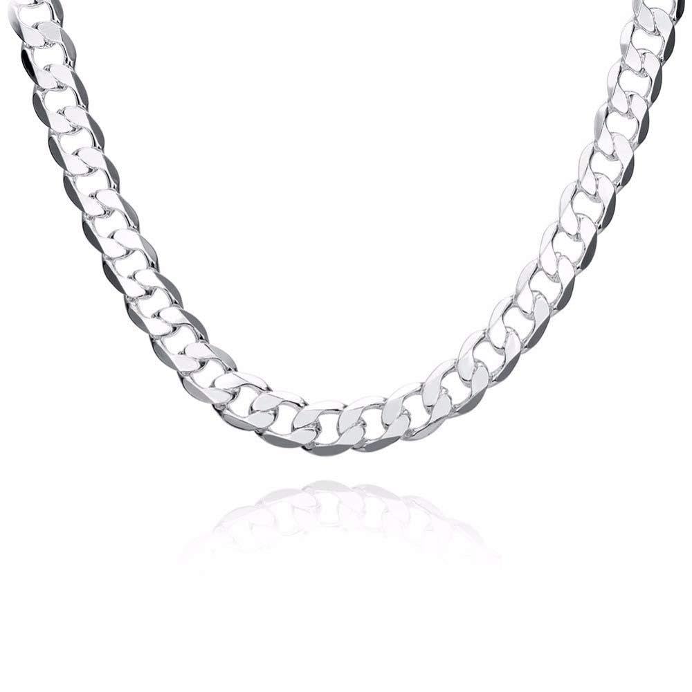 925 Sterling Silber Panzerkette Statement-Halskette 12 mm 20 Zoll Modischer Sterling-Silber-Schmuck