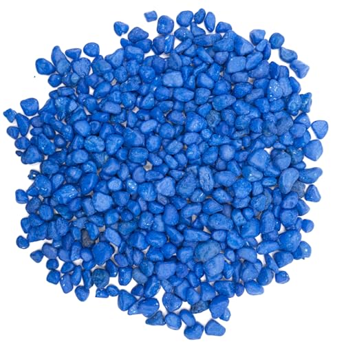 Image of Blue Pebbles for Crafts, 0.9 Pound Natural Polished Aquarium Gravel, Decorative Pebbles for Indoor Plants, Turtle Tank, Vase, Succulents Cactus, Garden Landscaping