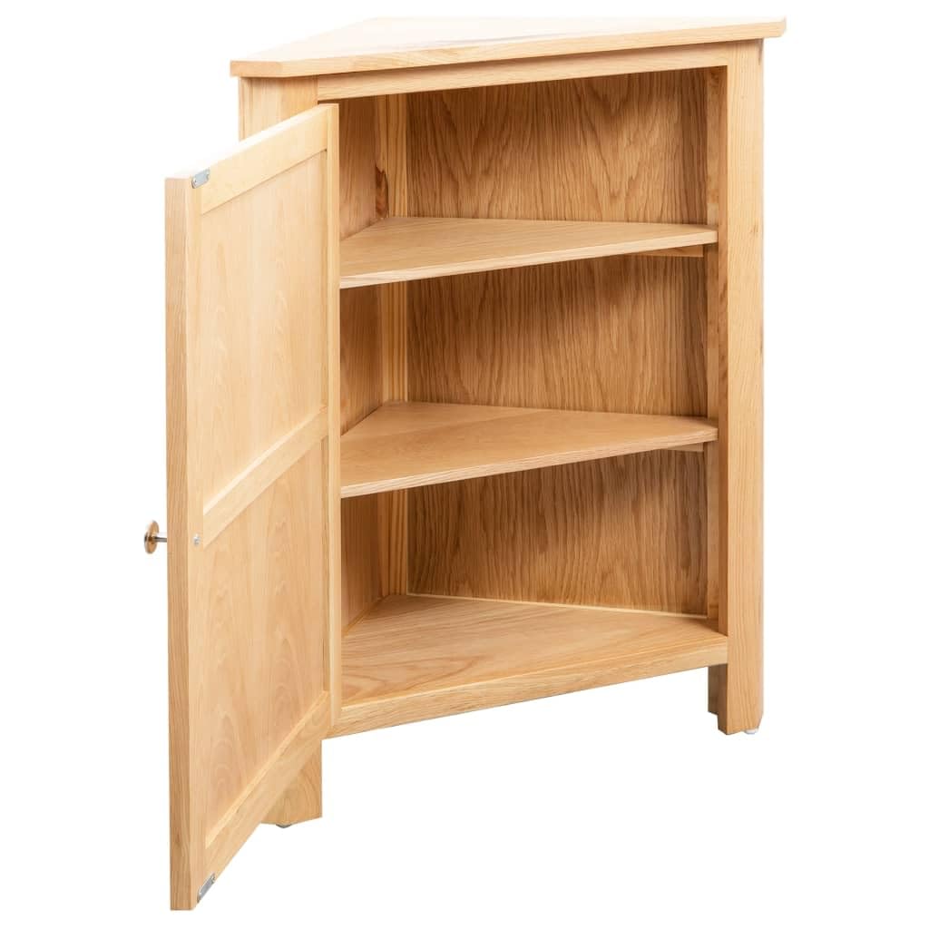 Eckschrank 59x45x80 cm Massivholz Eiche, Küchenschrank mit Stauraum, Kompaktes Sideboard für Wohnzimmer, Esszimmer, Büro