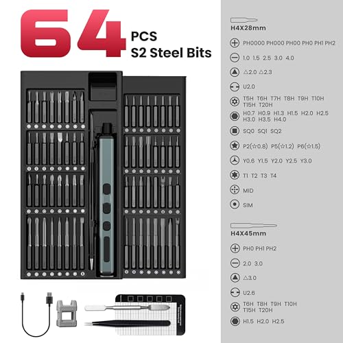 image for KAIWEETS 70-in-1 Mini Electric Screwdriver, Rechargeable Cordless Scre