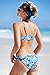 CUPSHE Women's Floral Front Cross Padding Bikini Set Beach Swimwear Medium Blue