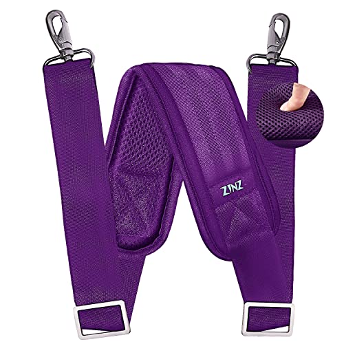 Image of ZINZ 79 inch Shoulder Strap, Extra-thick Fixed Cushion Pad and Dual Clasps Universal Replacement Strap with Metal Swivel Hooks for Laptop Bags, Luggage Bags, Camera, Crossbody (200cm,Purple)