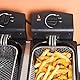 Tristar Edelstahl Doppel-Fritteuse - 6 Liter, 2 x 1800 Watt, mit Kaltzonenfunktion und regelbarer Heizstufe, FR-6937, Metallic