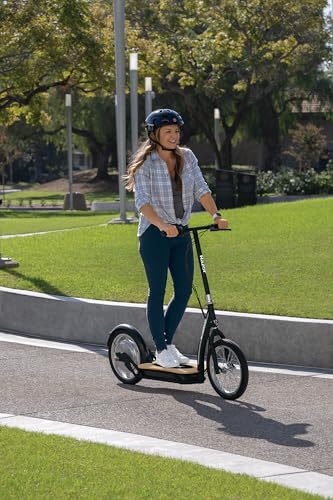 Image of EcoSmart SUP Electric Scooter - 16 inch Air-Filled Tires, Wide Bamboo Deck, 350w High-Torque Hub-Driven Motor, Up to 15.5 mph & 15.5 Miles Range, Rear-Wheel Drive