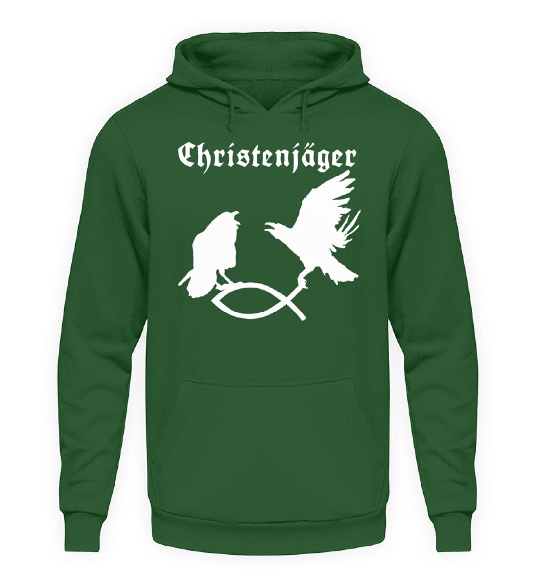 Sweat à capuche Hugin et Munin aux finitions soignées vert