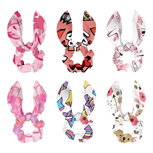 Chouchous en velours pour coiffure fille et femme accessoire rose motif animaux