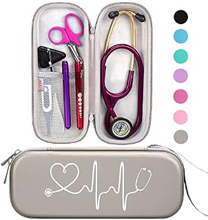 BOVKE Stethoscope Case for 3M Littmann Classic III Monitoring, Lightweight II S.E, Cardiology IV Diagnostic Stethoscopes - Extra Room fits Pen Light Scissors Pulse Oximeter Nurse Accessories, Black