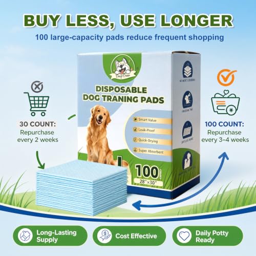 Image of DEEP DEAR Puppy Pads for Dogs , Large 30x28 in ,100 Count