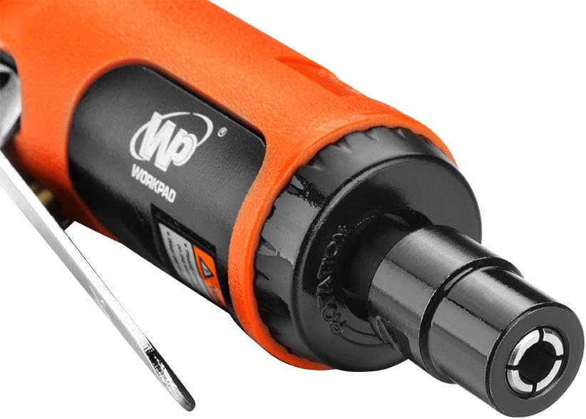 WORKPAD Mini Air Straight Die Grinder, 25000 RPM, Mini Pneumatic Tools, Equipped with 1/4-inch, 1/8-inch collets and 2 wrenches