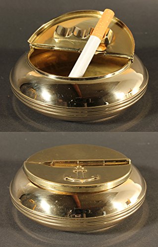 Buddel-Bini Versand Klappaschenbecher Aschenbecher Ascher Messing Ø 10cm