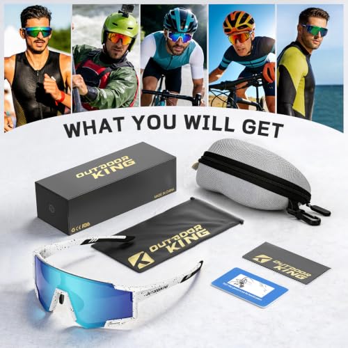 Image of Sport Polarized Sunglasses for Men and Women, Stylish and Lightweight Cycling Sunglasses with UV400 Protection
