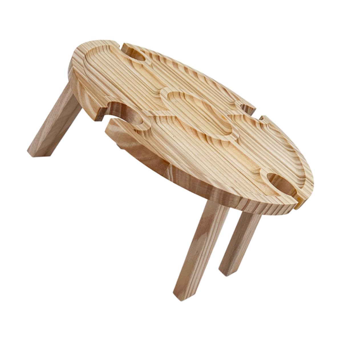 BESTonZON Tavolo da Campeggio in Legno Leggero e Facile da Trasportare Pieghevole Tavolino Portatile Supporto per Bottiglie Integrato per Campeggio e Spiaggia