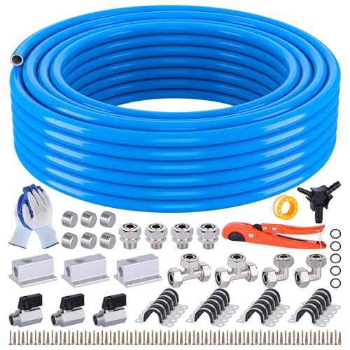 MOLAVIEE Shop Air Line Kit 3/4 Inch x 100FT Compressed Air Piping System