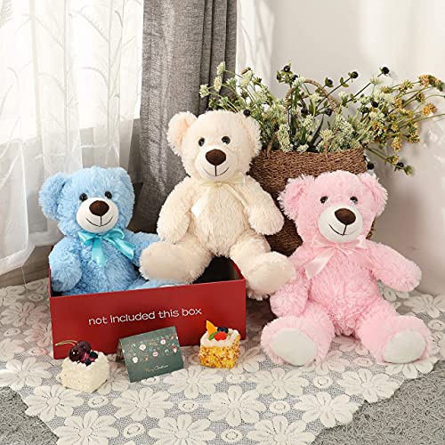 Doldoa Cute Teddy Bear Stuffed Animal Soft Plush Bear Toy For Kids Boys Girls,As A Gift For Birthday/Christmas/Valentine's Day 13.8 Inch (3 Packs,3 Colors) #TOP2