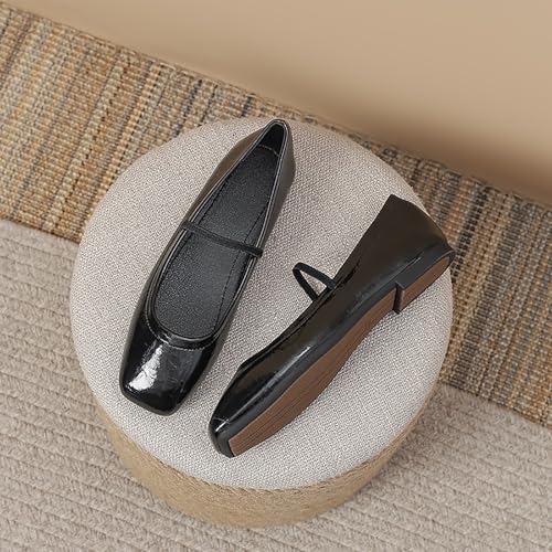 Ballerina Flats for Women Elastic Band Comfortable Walking Mary Jane Flats Square Toe Slip On Ballet Shoes4