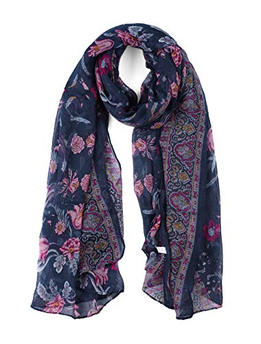 Uxcell Large Polyester Scarves Beach Shawl Vintage Style Wraps For Women Navy Blue 71"x35.5"