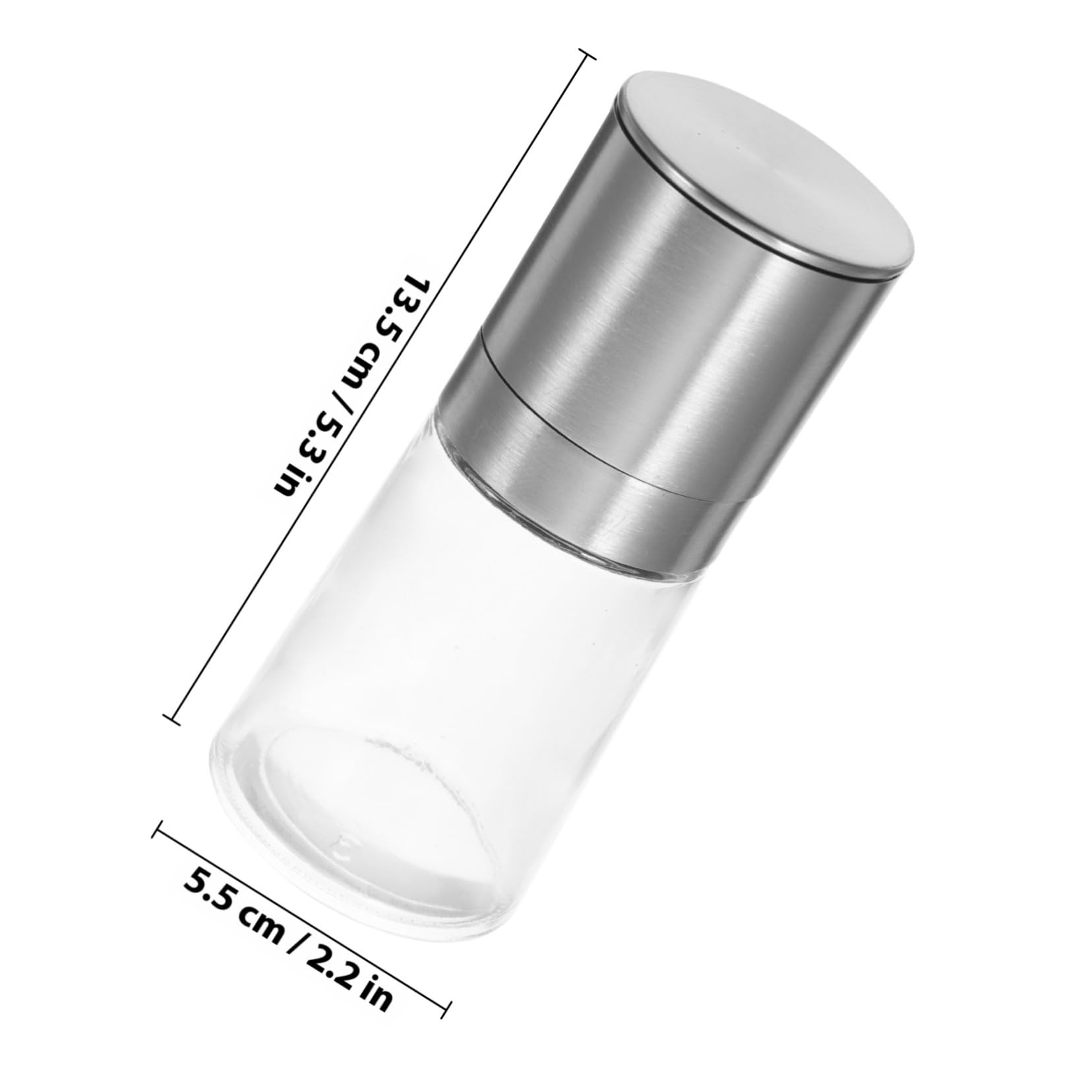 2 piezas Molino Manual de Pimienta y Sal Molinillos Recargables de Vidrio con Diseño Ergonómico para Cocina Utensilios para Especias y Condimentos