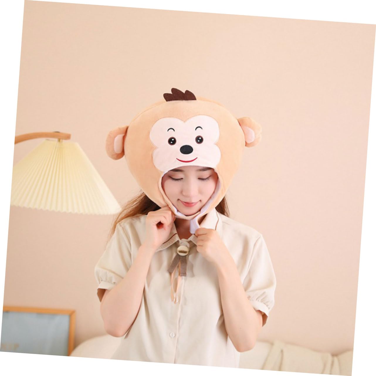 Cabilock Sombrero De Peluche Cabeza De Mono Accesorio Divertido Para Cosplay Fiesta y Disfraz Sombrero De Para Eventos De Fiesta