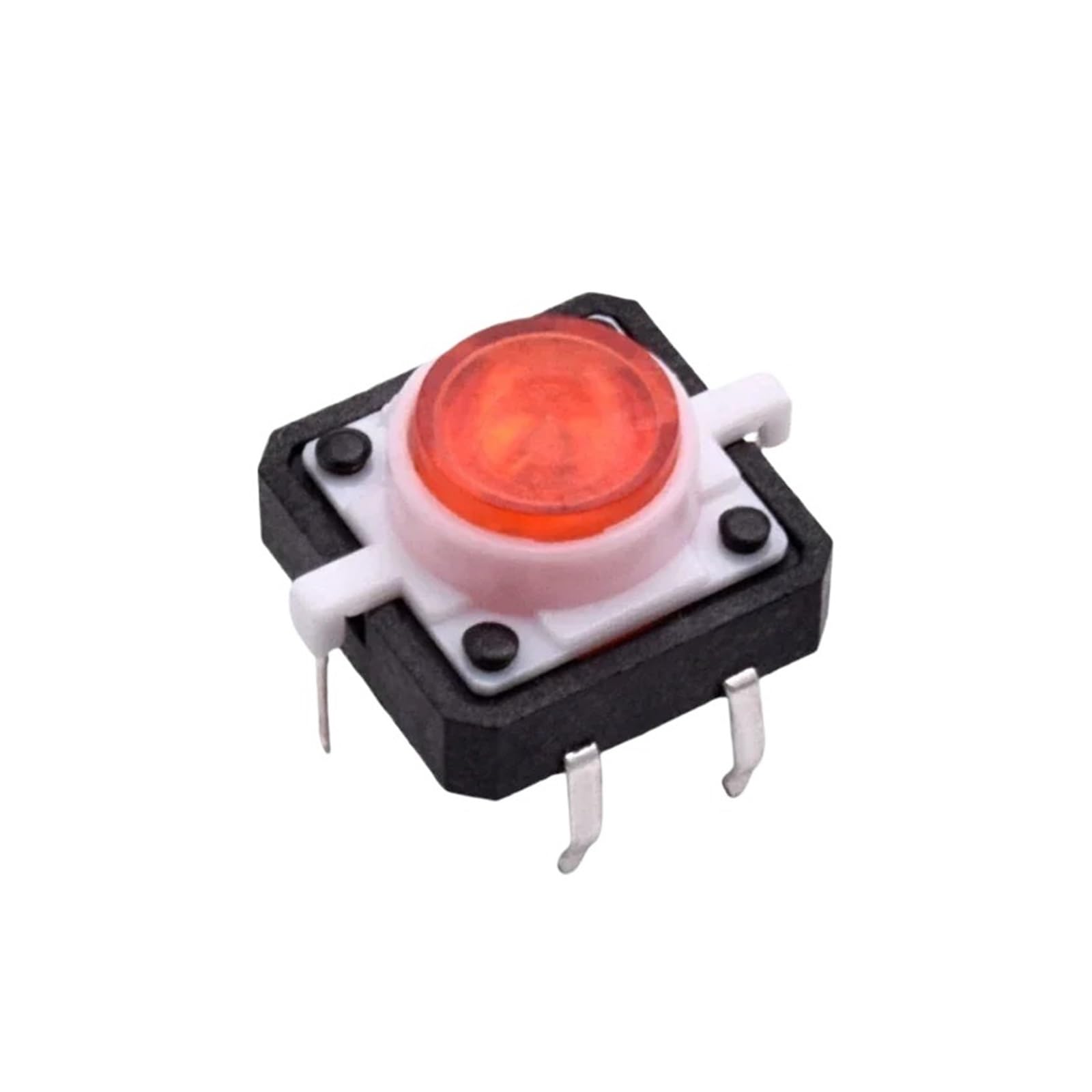 Podświetlany mikroprzełącznik dotykowy 12x12mm, 5 sztuk, chwilowy przycisk resetowania, czerwony żółty niebieski biały, 12 V DC pin lutowniczy (5 szt. Każdy kolor 1 szt.)