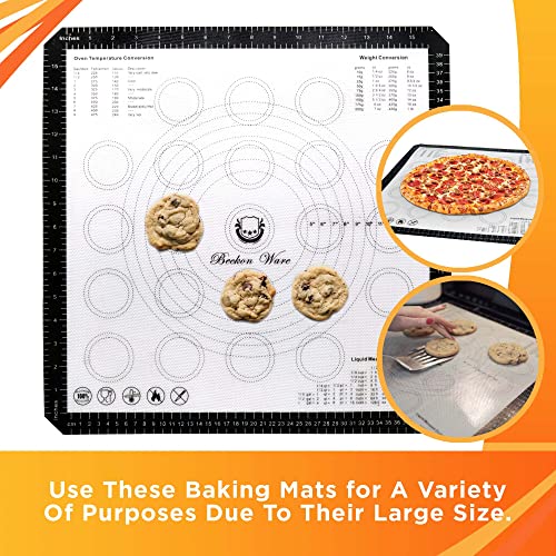 Beckon Ware Nonstick Food Grade Silicone Defrosting Mat - Extra Large Silicone Mat For Baking - Silicone Kitchen Mat For Oven - Multi Functional Pastry, Cookie, Or Macaron Mat - 18 X 18 Inch (Black) #TOP1