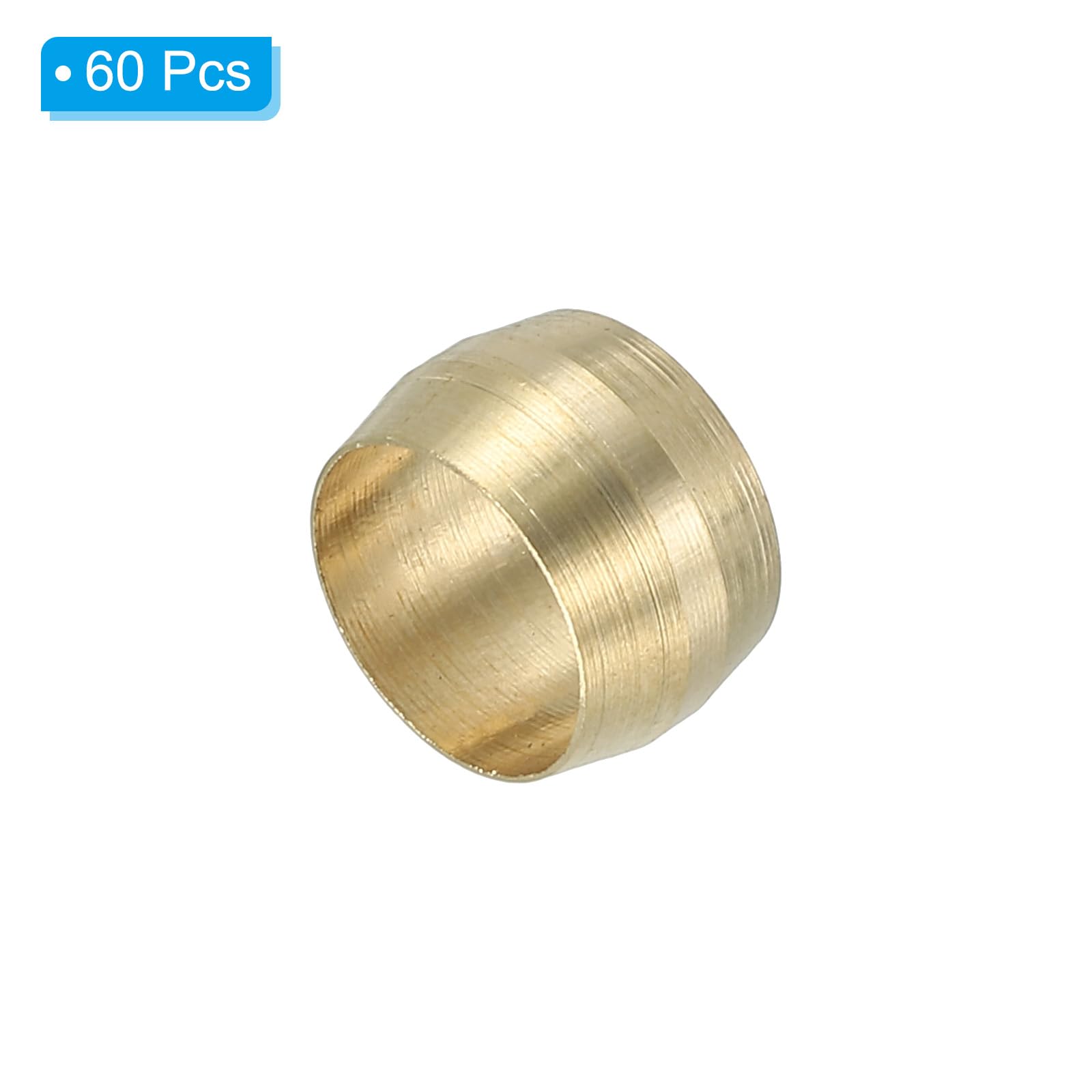 PATIKIL Férulas de Latón para Compresión de 8 mm de Diámetro Interno, 60 Piezas de Accesorios de Compresión de Latón para Tubos de Aire