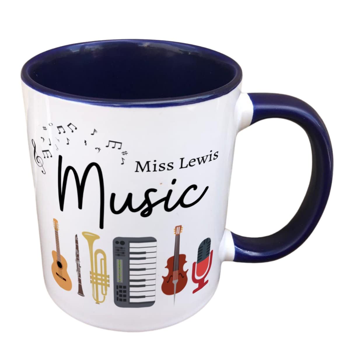 Personalised Music Mug - Musician Mug - Personalised Band Teacher Mug - Choir Student Mug - Orchestra Teacher Gift (Red)
