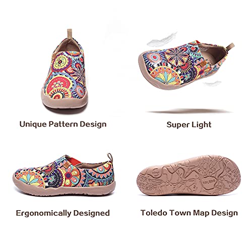 Image of UIN Women's Slip On Shoes Colorful Comfortable Lightweight Art Travel Sneakers Casual Floral Stylish Everyday Loafers