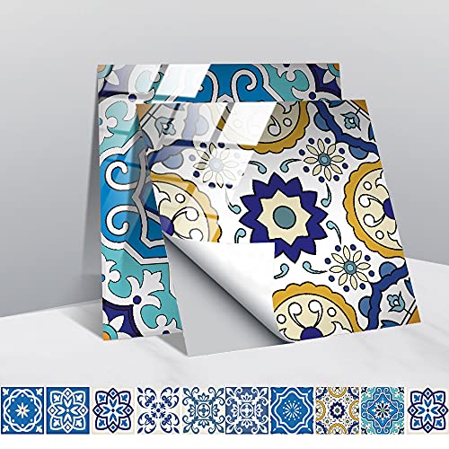 Hiser 30 Piezas Adhesivos Azulejos Pegatinas para Baldosas del Ba...