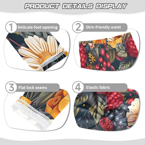 Bolaz Toddler Girls Leggings Printed Yoga Pants Leggings Rosehip Fruits Tea Leaves for Kids3