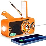 PRUNUS J-905 Solar Radio mit Bluetooth, FM/AM/SW Kurbelradio Notfall Weltempfänger, Dynamo Radio Kurbel Notfall mit 3600mAh Power Bank, SOS Alarm,Taschenlampe&Leselampe für Camping, Ourdoor, Notfall.