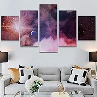 SIGNWIN 5 Panel Canvas Wall Art Modern Art Astronomy & Space Contemporary Cosmic Dramatic Mixed Media Multicolor for Home Decorations Ready to Hang - 60