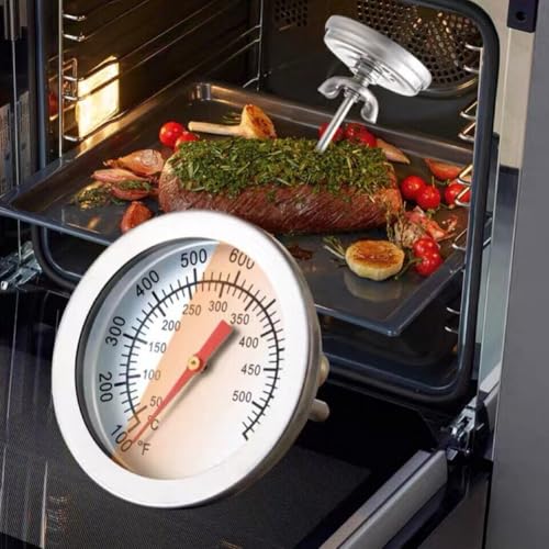 FACAIIO Edelstahl BBQ Grillthermometer 50-500℃ Wasserdicht Temperaturanzeige für Fleischofen mit Dual Celsius/Fahrenheit Anzeige, Silber FACAIIO Edelstahl BBQ Grillthermometer 50-500℃ Wasserdicht Temperaturanzeige für Fleischofen mit Dual Celsius/Fahrenheit Anzeige, Silber