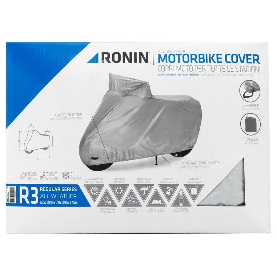 RONIN Telo Coprimoto Impermeabile Universale, Parapioggia Paravento Anti UV per moto Motorino Motocicletta ScooterAnti UV per Moto. Custodia Inclusa