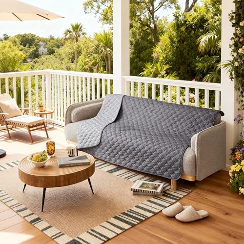 Image of gogobunny 100% Double-Sided Waterproof Dog Bed Cover Pet Blanket Sofa Couch Furniture Protector for Puppy Large Dog Cat, Reversible (68x82 Inch (Pack of 1), Dark Grey /Light Grey)