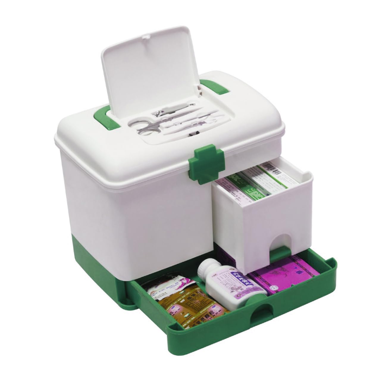 Didiseaon botiquín médico contenedor de té caso de primeros auxilios bolsa de medicina de emergencia Contenedor de almacenamiento de pastillas envase botiquin kit Green