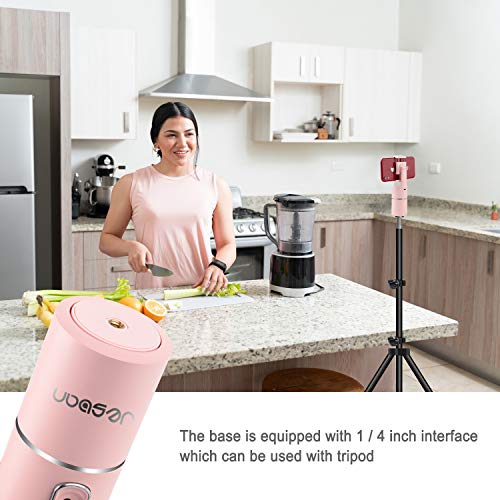 Image of Auto Face Tracking Tripod, 360 Rotation Phone Camera Mount With Selfie Ring Light, No App, Battery Operated Smart Shooting Holder For Live Vlog (Pink)