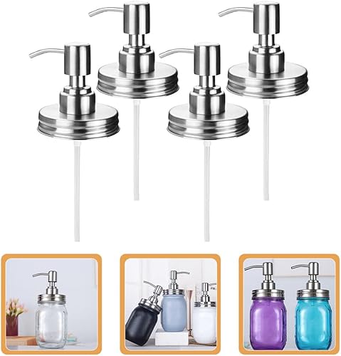 Miniatura 4 de Bomba de jabón de acero inoxidable, dispensador de acero inoxidable, bomba dispensadora de jabón, bomba de repuesto para botella de especias,