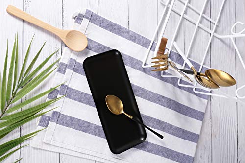 Bathroom Tray For Counter, Guest Towel Organizer, Small Metal Vanity Trays, Soap Dispenser Bath Tray, Perfume Holder, Candle Tray, 7.5 Inch, Stainless Steel, Matte Black, 2 Pcs, Z Metnal #TOP4