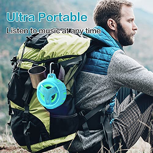 Image of EBODA Shower Speaker Bluetooth Waterproof Portable Teen Boy Girl Gift Ideas | IPX7 Wireless Small Speakers, 24H Playtime with RGB Light for Kids, Travel, Camping Gear, River Floating Essentials-Sky Blue