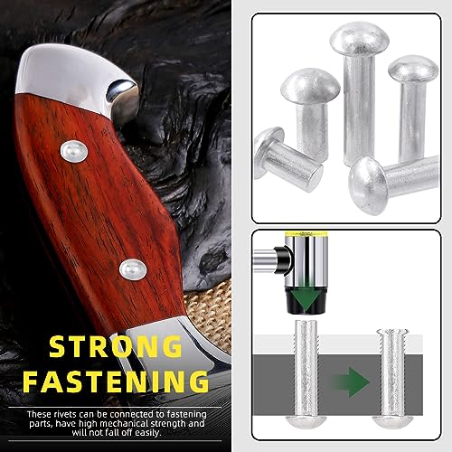 Rivets à tête braseuse M4 M5 M6 aluminium massif 300 pcs - 6