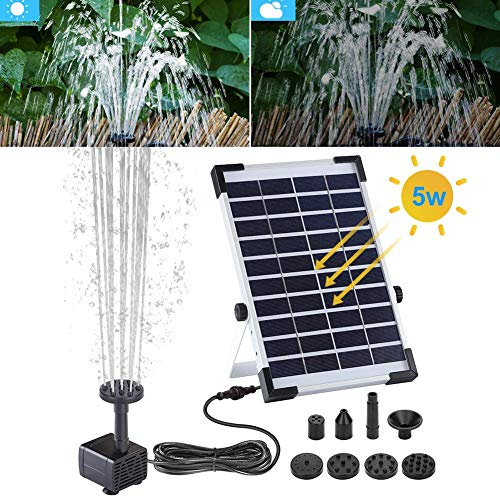 SOWLFE Solar Pond Fountains Outdoor Decorative - 5W Solar Panel Kit Floating Water Pump For Hydroponics, Aquaponics, Fountains, Ponds, Statuary, Aquariums & More.