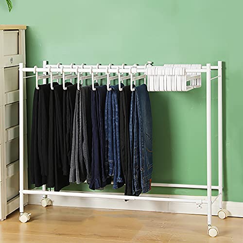 Chariot porte-pantalons blanc à roulettes fini le désordre dans l'armoire