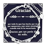 Rebundex Regalos Originales para Mujer Gracias Regalo para Mujer Navidad Pulsera Plata, Cumpleaños Día de la Madre Aniversario San Valentín Madre Abuela Novia Amiga Hermana Profesora